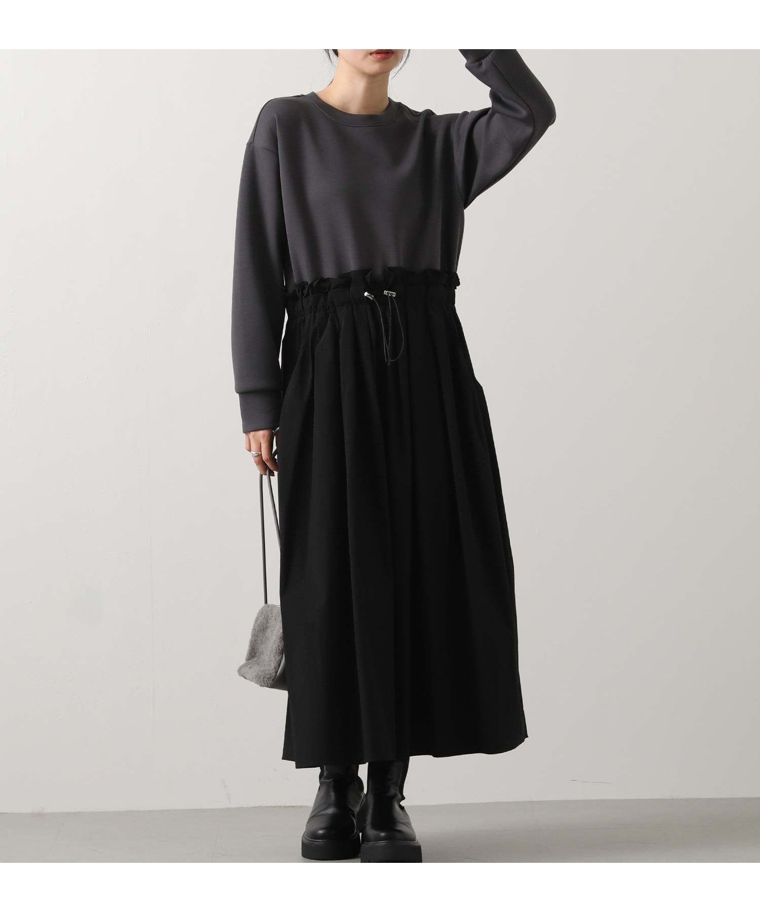 【グレディブリリアン/Gready Brilliant】のGready Brilliant/2_異素材Wドロストワンピ 人気、トレンドファッション・服の通販 founy(ファニー) ファッション Fashion レディースファッション Fashion for Women ワンピース Dresses other-1|ID: prp329100004773911 ipo3291000000034792234