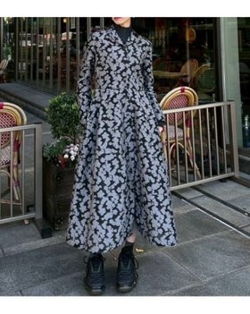 【ルシェル ブルー/LE CIEL BLEU】のクラシックシアージャカードドレス / Classic Sheer Jacquard Dress 人気、トレンドファッション・服の通販 founy(ファニー) ファッション Fashion レディースファッション Fashion for Women ワンピース Dresses フォーマル・パーティードレス・結婚式用ドレス Elegant & Casual Dresses クラシカル Classical, Vintage-Inspired コンパクト Compact, Small Size ドレス Dress, One-Piece フィット Fit, Slim Fit フレア Flare, Flared フロント Front, Front Design エレガント 上品 Elegant |ID:prp329100004773922
