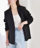 【シップス フォー ウィメン/SHIPS】のquaranciel 手洗い可能 ヨーロピアンフラックス リネン ノーラペル オーバー ジャケット ブラック|ID: prp329100004773928 ipo3291000000034598836