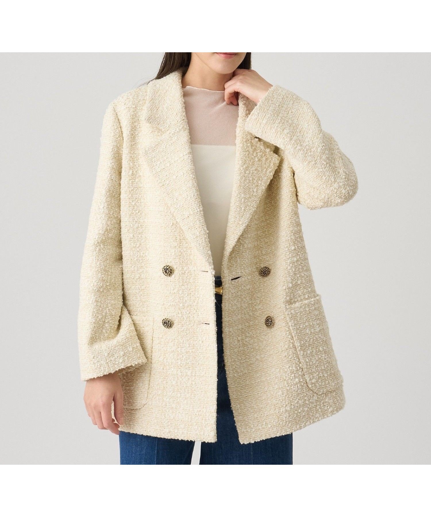 【アナイ/ANAYI】のラメツイードテーラーダブルコート インテリア・キッズ・メンズ・レディースファッション・服の通販 founy(ファニー) ファッション Fashion レディースファッション Fashion for Women アウター Coat / Outerwear Collection コート・ロングコート・ピーコート Long Coats, Peacoats & More イタリア Italy スマート Smart, Elegant チェーン Chain, Chain Strap ツイード Twill, Twill Weave ハーフ Half, Half-Length メタル Metal, Metal Parts モチーフ Motif, Design Theme ラグジュアリー Luxury, Elegant A/W・秋冬 Autumn/Winter 再入荷 Restock / Back in Stock エレガント 上品 Elegant ivory|ID: prp329100004773956 ipo3291000000034599653