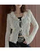 【リエディ/Re:EDIT】のふくれジャガードレースフリルブラウス 人気、トレンドファッション・服の通販 founy(ファニー) ファッション Fashion レディースファッション Fashion for Women トップス・カットソー Cut & Sew Tops シャツ・ブラウス・オフィスカジュアル Elegant Blouses & Button-Ups インナー Innerwear キャミソール Camisole, Spaghetti Strap Top ジャケット Jacket, Outerwear デニム Denim, Jeans Material トレンド Trend, Trending Now フェミニン Feminine, Girly フリル Frill, Ruffle フロント Front, Front Design ベスト Vest, Waistcoat リボン Ribbon, Bow レース Lace, Lace Fabric thumbnail アイボリー|ID: prp329100004773971 ipo3291000000034599942