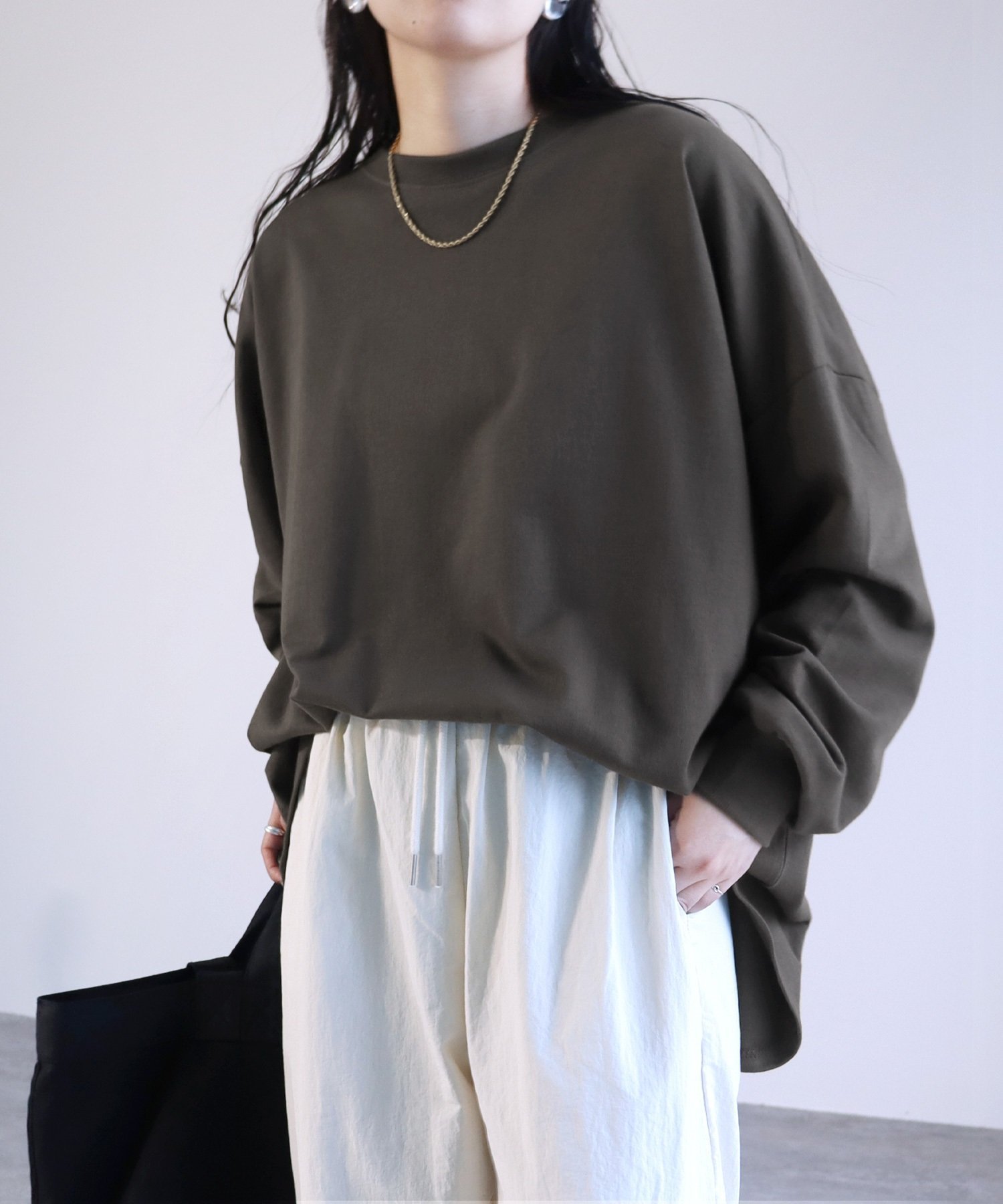 【レカ/reca】の無地ビッグプルオーバー(R22125-v) reca インテリア・キッズ・メンズ・レディースファッション・服の通販 founy(ファニー) 　ファッション　Fashion　レディースファッション　Fashion for Women　トップス・カットソー　Cut & Sew Tops　カジュアルプルオーバー・ニットトップス　Pullovers & Knit Tops / Casual Pullovers　おすすめ　Recommended / Our Picks　ビッグ　Big, Oversized　ボーダー　Border, Stripe　無地　Plain, Solid Color　長袖　Long Sleeve, Full Sleeve　チャコール|ID: prp329100004773973 ipo3291000000034599968