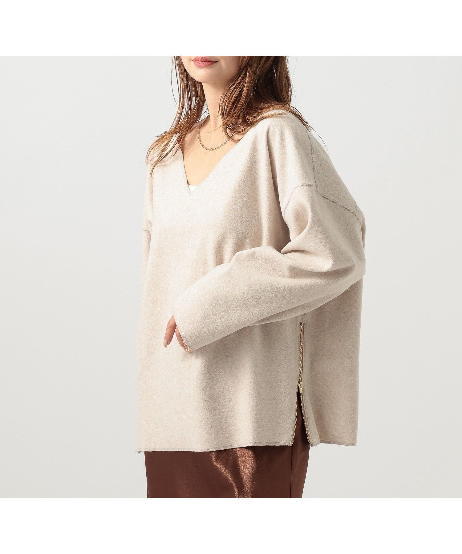 【ベイフロー/BAYFLOW】のウールライクカットプルオーバー インテリア・キッズ・メンズ・レディースファッション・服の通販 founy(ファニー) ファッション Fashion レディースファッション Fashion for Women トップス・カットソー Cut & Sew Tops カジュアルプルオーバー・ニットトップス Pullovers & Knit Tops / Casual Pullovers おすすめ Recommended / Our Picks カットソー Cut and Sewn Top ジップ Zip, Zipper ストレッチ Stretch, Stretchy Fabric スリット Slit, Slit Detail ボトム Bottoms, Lower Wear ワイド Wide, Wide Fit アイボリー52|ID: prp329100004773984 ipo3291000000034600116