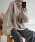 【セレクトモカ/SELECT MOCA】のローゲージハイネックオーバーボリュームスリーブニット 人気、トレンドファッション・服の通販 founy(ファニー) ファッション Fashion レディースファッション Fashion for Women トップス・カットソー Cut & Sew Tops ニット Knit Tops & Sweaters ボリューム袖・フリルスリーブブラウス Voluminous & Ruffle Sleeves / Puffy Sleeve Tops おすすめ Recommended / Our Picks カーゴパンツ Cargo Pants, Utility Pants サテン Satin, Glossy Fabric シンプル Simple, Minimal デニム Denim, Jeans Material ハイネック High Neck, Mock Neck ベロア Velour, Soft Velvet thumbnail グレイッシュベージュ-230|ID: prp329100004774012 ipo3291000000034600779