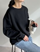 【リエディ/Re:EDIT】の無地or配色ステッチ裏起毛スウェット 人気、トレンドファッション・服の通販 founy(ファニー) ファッション Fashion レディースファッション Fashion for Women トップス・カットソー Cut & Sew Tops レディースパーカー・カジュアルフーディー Casual Hoodies & Sweatshirts スウェット・クルーネックトップス Sweatshirts & Crewnecks / Relaxed Fit Sweat Tops スウェット / スエット Sweatshirt, Sweatwear スラックス Slacks, Dress Pants デニム Denim, Jeans Material ボトム Bottoms, Lower Wear 無地 Plain, Solid Color thumbnail ブラック|ID: prp329100004774182 ipo3291000000034602863