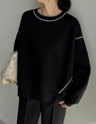 【リエディ/Re:EDIT】の無地or配色ステッチ裏起毛スウェット 人気、トレンドファッション・服の通販 founy(ファニー) ファッション Fashion レディースファッション Fashion for Women トップス・カットソー Cut & Sew Tops レディースパーカー・カジュアルフーディー Casual Hoodies & Sweatshirts スウェット・クルーネックトップス Sweatshirts & Crewnecks / Relaxed Fit Sweat Tops スウェット / スエット Sweatshirt, Sweatwear スラックス Slacks, Dress Pants デニム Denim, Jeans Material ボトム Bottoms, Lower Wear 無地 Plain, Solid Color thumbnail 配色ブラック|ID: prp329100004774182 ipo3291000000034602866