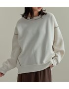 【リエディ/Re:EDIT】の無地or配色ステッチ裏起毛スウェット 人気、トレンドファッション・服の通販 founy(ファニー) ファッション Fashion レディースファッション Fashion for Women トップス・カットソー Cut & Sew Tops レディースパーカー・カジュアルフーディー Casual Hoodies & Sweatshirts スウェット・クルーネックトップス Sweatshirts & Crewnecks / Relaxed Fit Sweat Tops スウェット / スエット Sweatshirt, Sweatwear スラックス Slacks, Dress Pants デニム Denim, Jeans Material ボトム Bottoms, Lower Wear 無地 Plain, Solid Color thumbnail 配色アイボリー|ID: prp329100004774182 ipo3291000000034602867