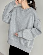 【リエディ/Re:EDIT】の無地or配色ステッチ裏起毛スウェット 人気、トレンドファッション・服の通販 founy(ファニー) ファッション Fashion レディースファッション Fashion for Women トップス・カットソー Cut & Sew Tops レディースパーカー・カジュアルフーディー Casual Hoodies & Sweatshirts スウェット・クルーネックトップス Sweatshirts & Crewnecks / Relaxed Fit Sweat Tops スウェット / スエット Sweatshirt, Sweatwear スラックス Slacks, Dress Pants デニム Denim, Jeans Material ボトム Bottoms, Lower Wear 無地 Plain, Solid Color thumbnail 配色グレー|ID: prp329100004774182 ipo3291000000034602868