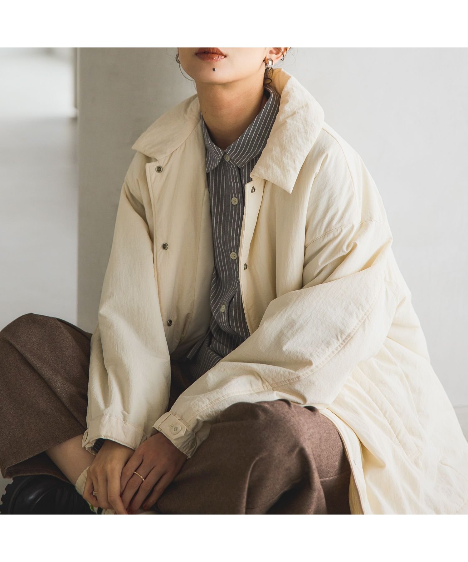 【スタディオ クリップ/studio CLIP】の【撥水・マシンウォッシャブル・軽量・保温】中綿コーチジャケット プチサイズあり インテリア・キッズ・メンズ・レディースファッション・服の通販 founy(ファニー) 　ファッション　Fashion　レディースファッション　Fashion for Women　アウター　Coat / Outerwear Collection　レディースジャケット・軽アウター　Jackets　ダウン　Down, Puffer　ドローコード　Drawcord, Drawstring Cord　バランス　Balance, Style Balance　軽量　Lightweight, Ultra Light　防寒　Cold Protection, Winter-Ready　オフホワイト11|ID: prp329100004774655 ipo3291000000034606739