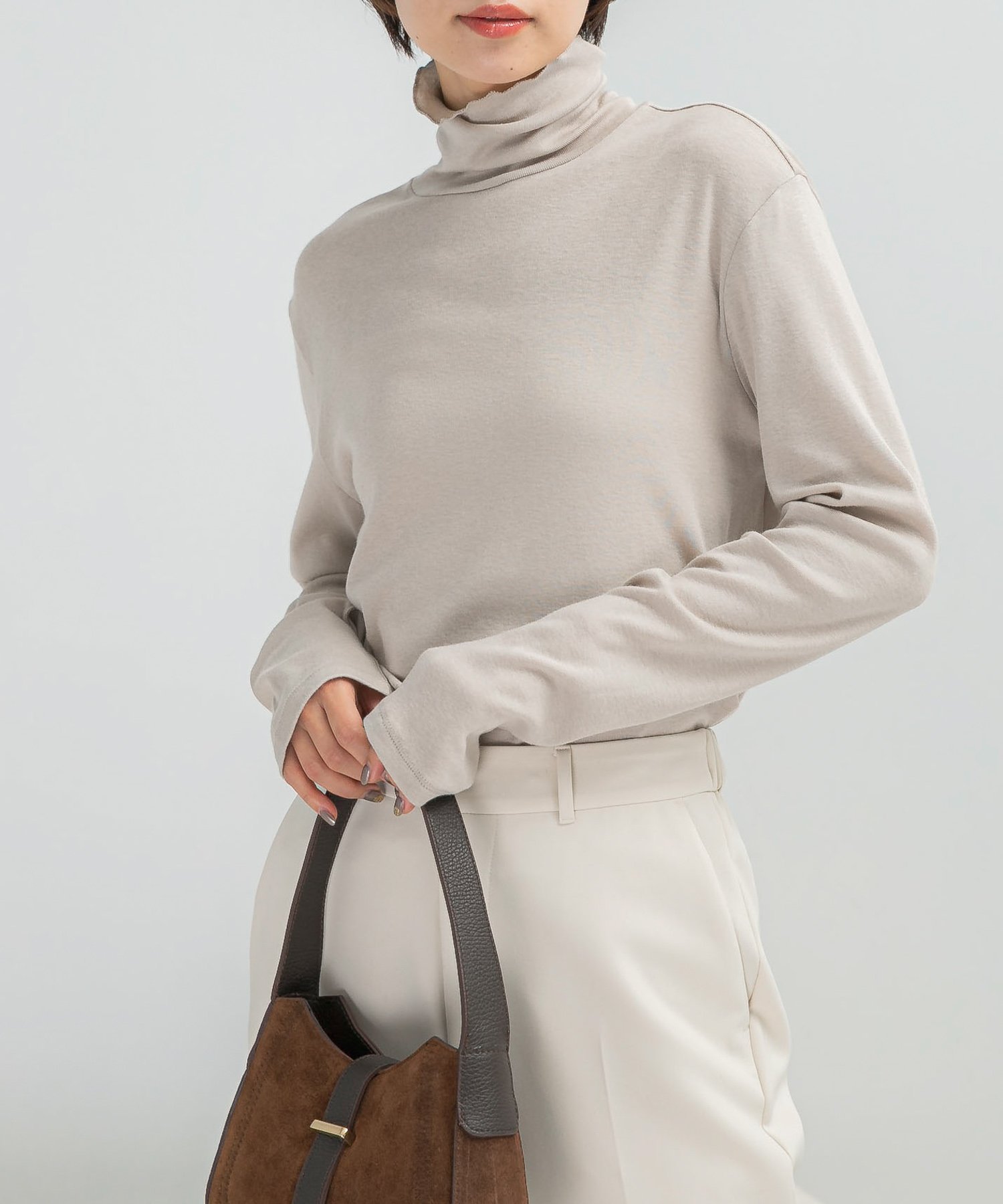 【アーバンリサーチ ロッソ/URBAN RESEARCH ROSSO】のコットンカシミヤハイネックカットソー インテリア・キッズ・メンズ・レディースファッション・服の通販 founy(ファニー) ファッション Fashion レディースファッション Fashion for Women トップス・カットソー Cut & Sew Tops カットソー・ベーシックTシャツ Cut-and-Sewn Tops / Stretch Tees & Basics 2025年 2025 2025-2026秋冬・A/W Autumn/Winter 2025–26 AW25–26 冬 Winter / This Winter インナー Innerwear ハイネック High Neck, Mock Neck 吸水 Absorbent, Quick-Dry A/W・秋冬 Autumn/Winter ベージュ系その他|ID: prp329100004774669 ipo3291000000034606970