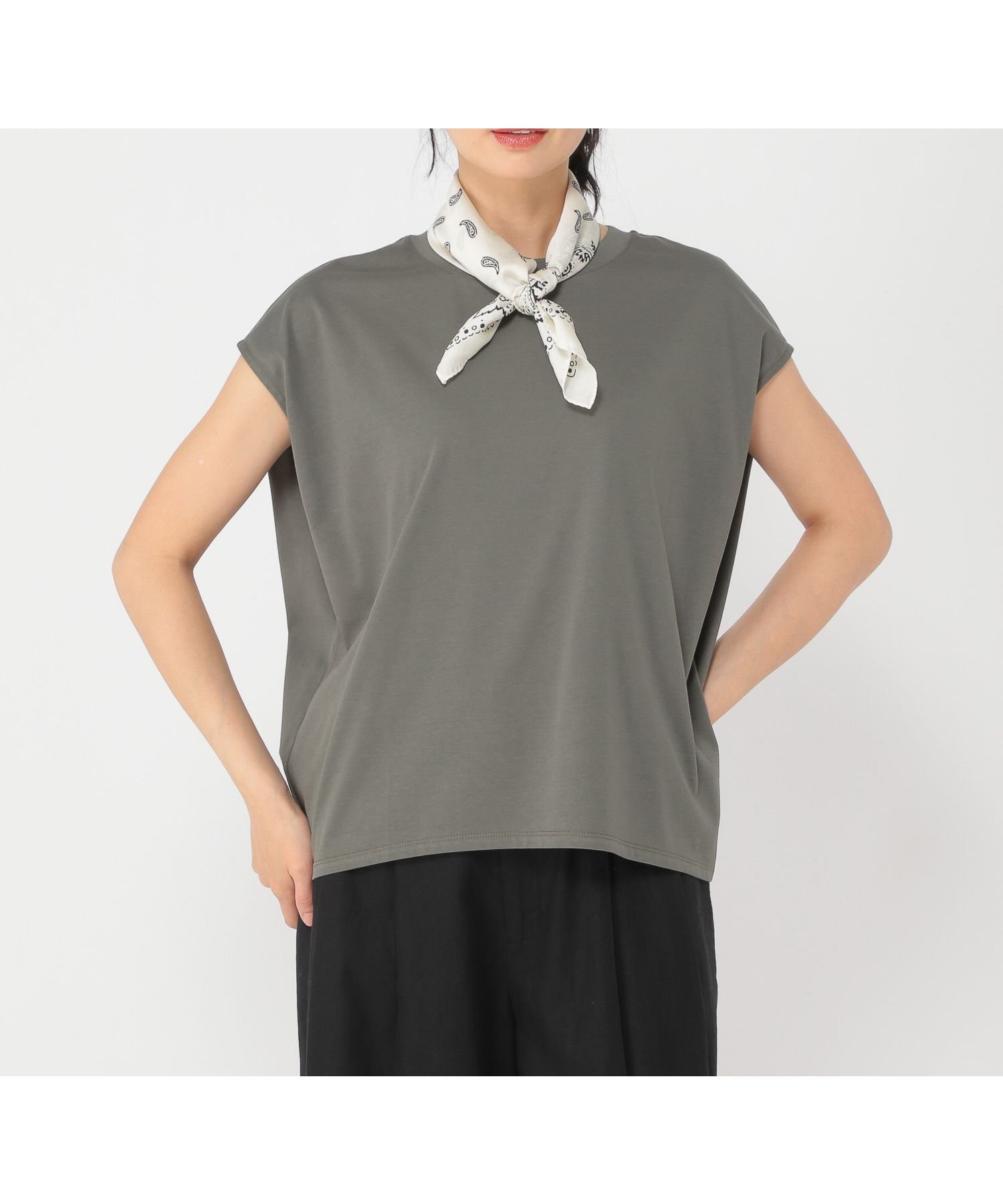 【スタディオ クリップ/studio CLIP】の《ウタオ》多機能フレンチスリーブTシャツ インテリア・キッズ・メンズ・レディースファッション・服の通販 founy(ファニー) 　ファッション　Fashion　レディースファッション　Fashion for Women　トップス・カットソー　Cut & Sew Tops　シャツ・ブラウス・オフィスカジュアル　Elegant Blouses & Button-Ups　ロングTシャツ・Tシャツ　Longline T-Shirts & Tees　おすすめ　Recommended / Our Picks　インナー　Innerwear　シルク　Silk, 100% Silk　シルケット　Silket, Silky Cotton　スリーブ　Sleeve, Long Sleeve / Short Sleeve　フレンチ　French, French Style　夏　Summer　カーキ78|ID: prp329100004774683 ipo3291000000034607079