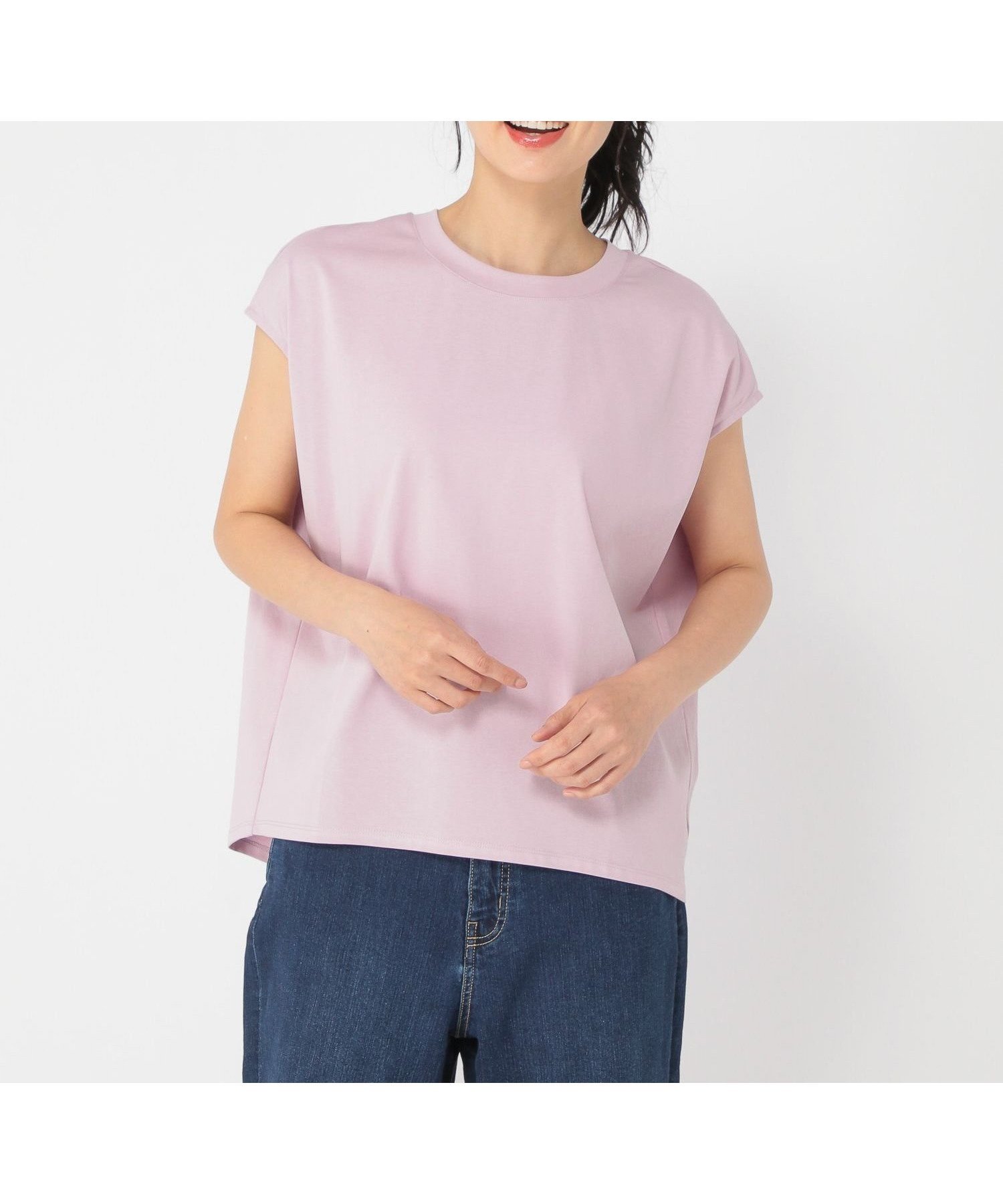 【スタディオ クリップ/studio CLIP】の《ウタオ》多機能フレンチスリーブTシャツ インテリア・キッズ・メンズ・レディースファッション・服の通販 founy(ファニー) 　ファッション　Fashion　レディースファッション　Fashion for Women　トップス・カットソー　Cut & Sew Tops　シャツ・ブラウス・オフィスカジュアル　Elegant Blouses & Button-Ups　ロングTシャツ・Tシャツ　Longline T-Shirts & Tees　おすすめ　Recommended / Our Picks　インナー　Innerwear　シルク　Silk, 100% Silk　シルケット　Silket, Silky Cotton　スリーブ　Sleeve, Long Sleeve / Short Sleeve　フレンチ　French, French Style　夏　Summer　ラベンダー95|ID: prp329100004774683 ipo3291000000034607081