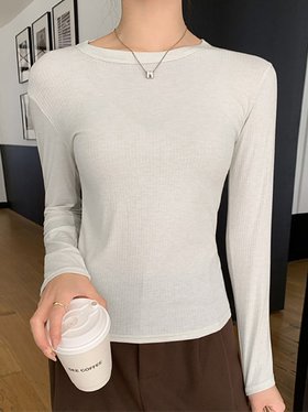 【ドゥーベル/Doux Belle】のリブ編み*ラウンドネックニットトップス レディース トップス 人気、トレンドファッション・服の通販 founy(ファニー) ファッション Fashion レディースファッション Fashion for Women トップス・カットソー Cut & Sew Tops ニット Knit Tops & Sweaters インナー Innerwear シンプル Simple, Minimal ジャケット Jacket, Outerwear ラウンド Round, Round Neck 冬 Winter / This Winter 秋 Autumn 長袖 Long Sleeve, Full Sleeve |ID:prp329100004774718