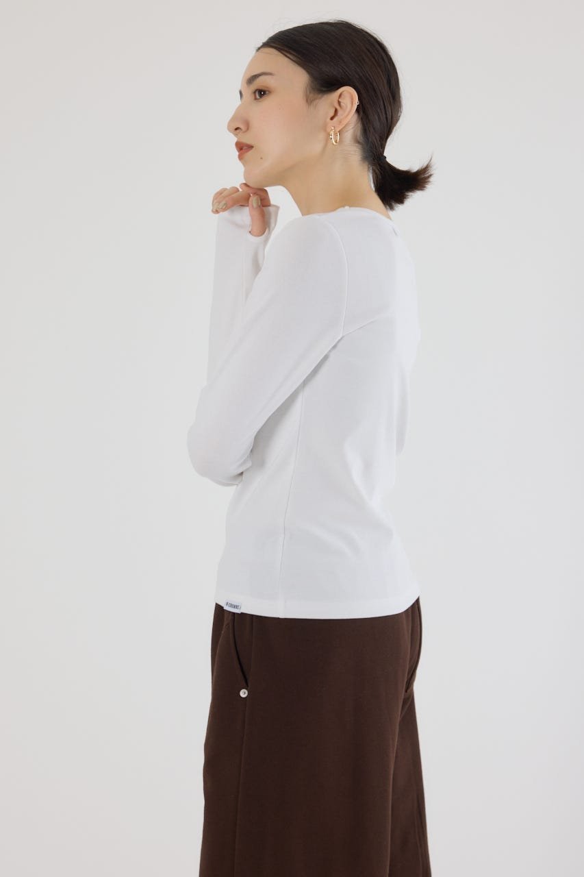 【ロデオクラウンズワイドボウル/RODEO CROWNS WIDE BOWL】のフライスロングスリーブTシャツ インテリア・キッズ・メンズ・レディースファッション・服の通販 founy(ファニー) 　ファッション　Fashion　レディースファッション　Fashion for Women　トップス・カットソー　Cut & Sew Tops　シャツ・ブラウス・オフィスカジュアル　Elegant Blouses & Button-Ups　ロングTシャツ・Tシャツ　Longline T-Shirts & Tees　インナー　Innerwear　カーディガン　Cardigan, Knitwear　コンパクト　Compact, Small Size　ジャケット　Jacket, Outerwear　トレンド　Trend, Trending Now　ベーシック　Basic, Essential　ロング　Long, Long-Length　羽織　Haori, Light Jacket　長袖　Long Sleeve, Full Sleeve　O/WHT1|ID: prp329100004774750 ipo3291000000034632910