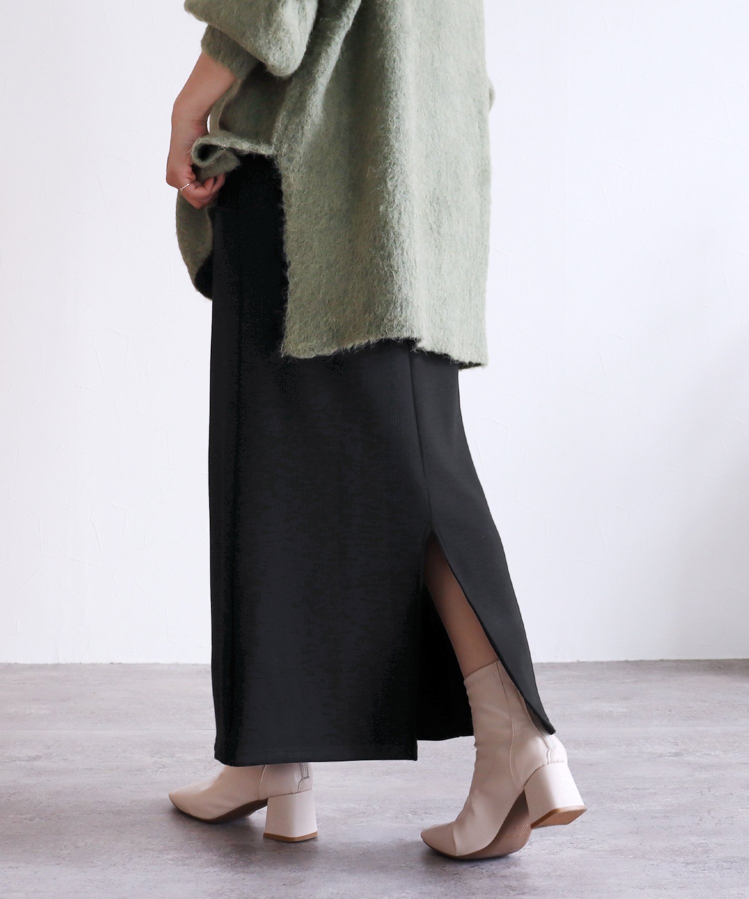 【レカ/reca】の裏起毛ボンディングロングスカート(R23228-s) reca インテリア・キッズ・メンズ・レディースファッション・服の通販 founy(ファニー) 　ファッション　Fashion　レディースファッション　Fashion for Women　スカート　Skirts　ロングスカート　Long Skirts / Maxi & Midi Skirts　おすすめ　Recommended / Our Picks　ブラック|ID: prp329100004774823 ipo3291000000034608746