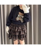 【マジェスティック レゴン/MAJESTIC LEGON】のウエストリブ裾レースフリルミニスカート Dブラウン柄|ID: prp329100004774839 ipo3291000000034608929