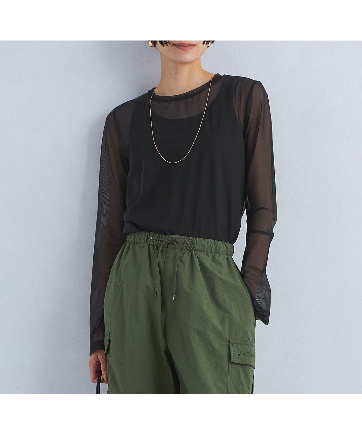 【ユナイテッドアローズ/UNITED ARROWS】のハイメッシュ チュール クルーネック プルオーバー 人気、トレンドファッション・服の通販 founy(ファニー) 　ファッション　Fashion　レディースファッション　Fashion for Women　トップス・カットソー　Cut & Sew Tops　カジュアルプルオーバー・ニットトップス　Pullovers & Knit Tops / Casual Pullovers　インナー　Innerwear　春　Spring　カーゴパンツ　Cargo Pants, Utility Pants　カーディガン　Cardigan, Knitwear　コンパクト　Compact, Small Size　シアー　Sheer, See-Through　スリット　Slit, Slit Detail　チュール　Tulip, Tulip Motif　ベスト　Vest, Waistcoat　ベーシック　Basic, Essential　メッシュ　Mesh, Net Fabric　ロング　Long, Long-Length　アウトレット　Outlet / Clearance　夏　Summer　エレガント 上品　Elegant　 other-1|ID: prp329100004774881 ipo3291000000034609320