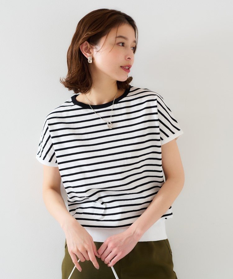 【アンタイトル/UNTITLED】の【11色展開/コットン100/アンサンブル可能】 プルオーバーニット インテリア・キッズ・メンズ・レディースファッション・服の通販 founy(ファニー) 　ファッション　Fashion　レディースファッション　Fashion for Women　トップス・カットソー　Cut & Sew Tops　ニット　Knit Tops & Sweaters　アンサンブルニット　Knit Ensembles & Twin Sets　カジュアルプルオーバー・ニットトップス　Pullovers & Knit Tops / Casual Pullovers　アクセサリー　Fashion Accessories　アンサンブル　Ensemble Set　インド　Indian Textile　インナー　Innerwear　カーディガン　Cardigan, Knitwear　コンパクト　Compact, Small Size　シンプル　Simple, Minimal　ジャケット　Jacket, Outerwear　スマート　Smart, Elegant　スリーブ　Sleeve, Long Sleeve / Short Sleeve　デニム　Denim, Jeans Material　フレンチ　French, French Style　ベーシック　Basic, Essential　別注　Limited Edition, Custom Order　ロング　Long, Long-Length　おすすめ　Recommended / Our Picks　夏　Summer　ホワイト×ブラック|ID: prp329100004774929 ipo3291000000034610170