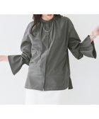 【アンタイトル/UNTITLED】の【光沢感/フリル袖/前開き】バンドカラーギャザーブラウス チャコールグレー|ID: prp329100004775007 ipo3291000000034647506