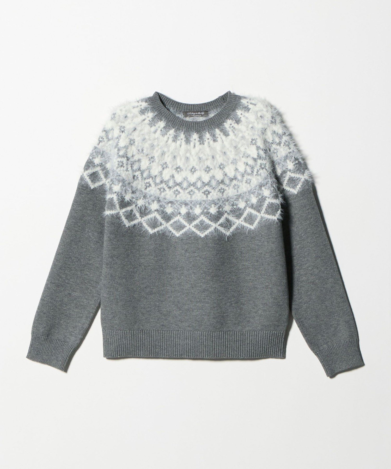 【ユナイテッドアローズ/UNITED ARROWS】のフェザー ノルディックニット -ウォッシャブル- A DAY IN THE LIFE 人気、トレンドファッション・服の通販 founy(ファニー) 　ファッション　Fashion　レディースファッション　Fashion for Women　トップス・カットソー　Cut & Sew Tops　ニット　Knit Tops & Sweaters　ウォッシャブル　Machine Washable　トレンド　Trend, Trending Now　バランス　Balance, Style Balance　フェザー　Feather, Feather Detail　フェザーヤーン　Feather Yarn, Fluffy Yarn　フレア　Flare, Flared　モチーフ　Motif, Design Theme　リボン　Ribbon, Bow　アウトレット　Outlet / Clearance　エレガント 上品　Elegant　ビジネス 仕事 通勤　Business / Work / Commuting　 other-1|ID: prp329100004775030 ipo3291000000034611365