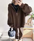 【ラジュール/Lajour】のワッフルハーフジップ セットアップ ブラウン|ID: prp329100004775031 ipo3291000000035020635