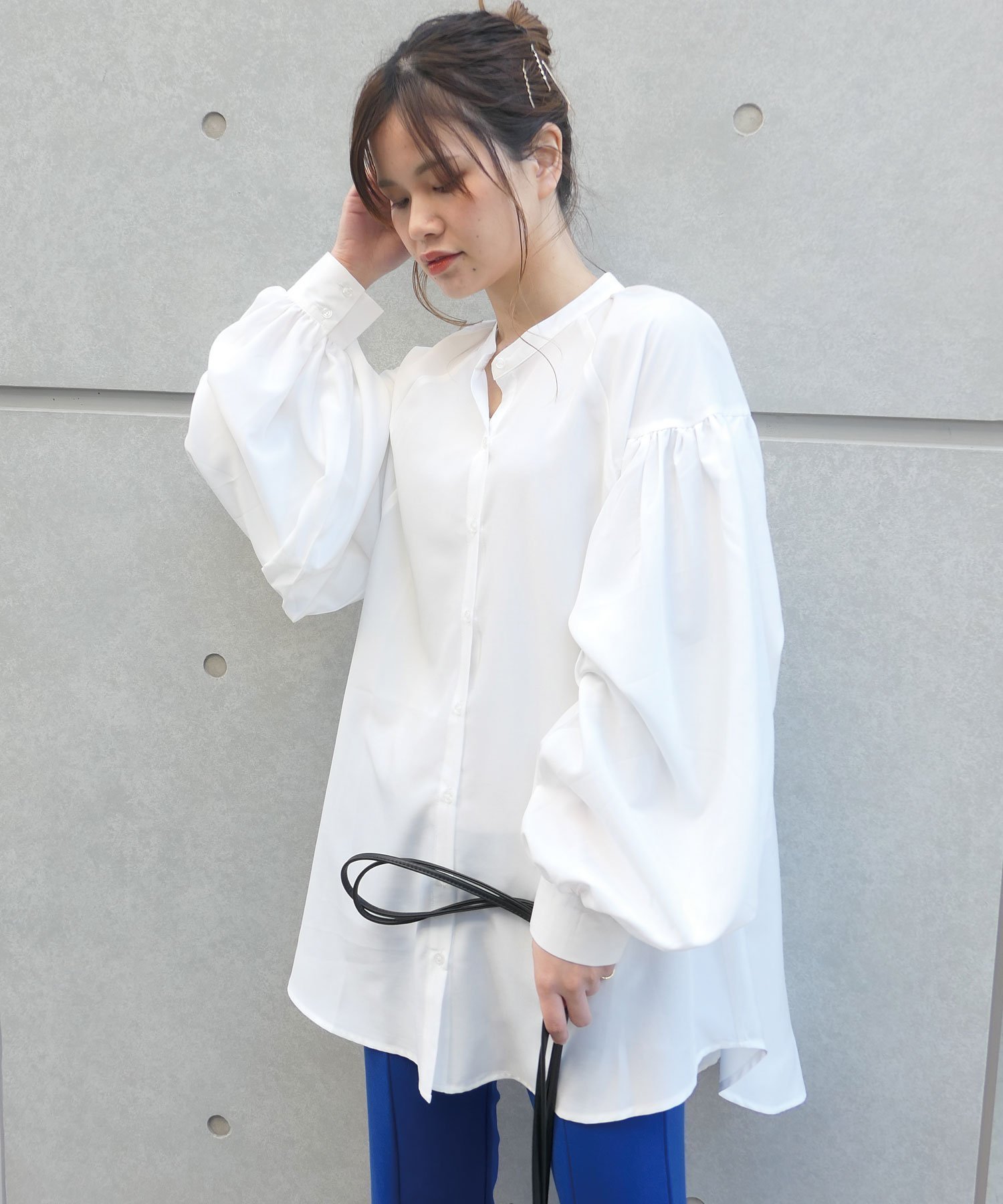 【コーナーズ/CORNERS】のボリュームスリーブバンドカラーブラウス 人気、トレンドファッション・服の通販 founy(ファニー) 　ファッション　Fashion　レディースファッション　Fashion for Women　トップス・カットソー　Cut & Sew Tops　シャツ・ブラウス・オフィスカジュアル　Elegant Blouses & Button-Ups　ボリューム袖・フリルスリーブブラウス　Voluminous & Ruffle Sleeves / Puffy Sleeve Tops　シンプル　Simple, Minimal　チュニック　Tunic, Long Top　バランス　Balance, Style Balance　ベスト　Vest, Waistcoat　セレモニー　Ceremony　ビジネス 仕事 通勤　Business / Work / Commuting　2025年　2025　2025春夏・S/S　Spring/Summer 2025 SS25　 other-1|ID: prp329100004775169 ipo3291000000034612976