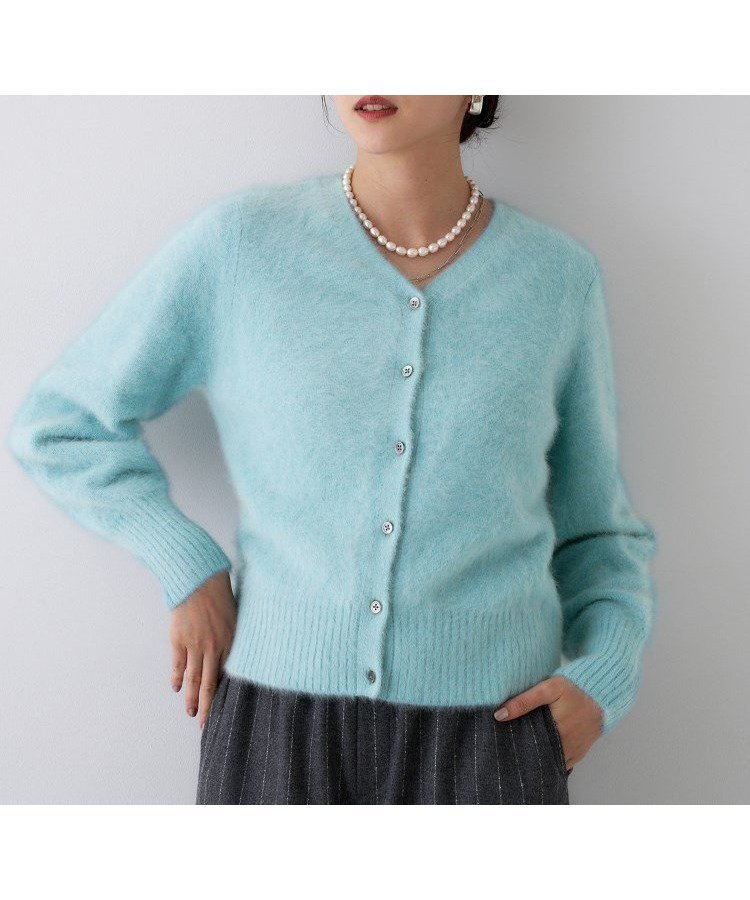 【アンタイトル/UNTITLED】の【大人な品格/ふわふわニット】フォックスカシミヤ2WAYカーディガン インテリア・キッズ・メンズ・レディースファッション・服の通販 founy(ファニー) 　ファッション　Fashion　レディースファッション　Fashion for Women　トップス・カットソー　Cut & Sew Tops　ニット　Knit Tops & Sweaters　カーディガン・羽織り　Layered Style Cardigans　カーディガン　Cardigan, Knitwear　コンパクト　Compact, Small Size　シンプル　Simple, Minimal　スマート　Smart, Elegant　スリーブ　Sleeve, Long Sleeve / Short Sleeve　フォックス　Fox, Fox Fur　ブラウジング　Blouson Silhouette, Cinched Waist　ベーシック　Basic, Essential　ボトム　Bottoms, Lower Wear　ライトグリーン|ID: prp329100004775186 ipo3291000000034673047