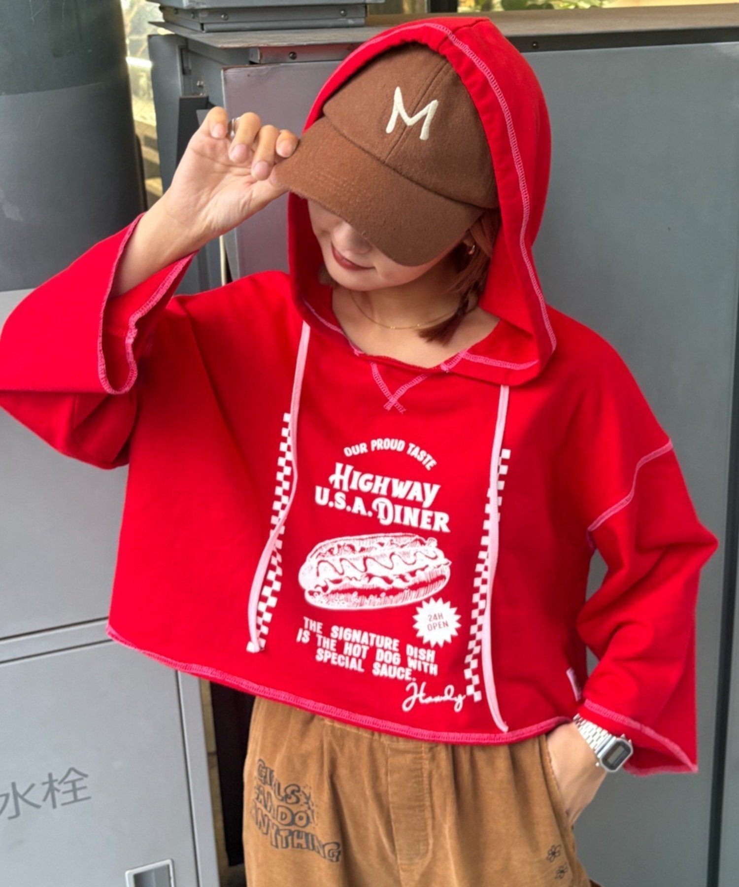 【チャオパニックティピー/CIAOPANIC TYPY】のH.Sフーディープリントパーカー インテリア・キッズ・メンズ・レディースファッション・服の通販 founy(ファニー) 　ファッション　Fashion　レディースファッション　Fashion for Women　トップス・カットソー　Cut & Sew Tops　レディースパーカー・カジュアルフーディー　Casual Hoodies & Sweatshirts　アクセサリー　Fashion Accessories　キャップ　Cap, Baseball Cap　デニム　Denim, Jeans Material　トレンド　Trend, Trending Now　おすすめ　Recommended / Our Picks　レッド|ID: prp329100004775209 ipo3291000000034613376