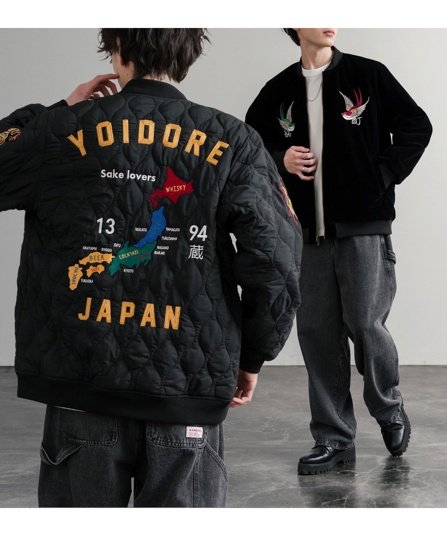 【ロッキーモンロー/Rocky Monroe】の【YOIDORE/酔いどれ】スーベニアキルティングリバーシブルジャケット インテリア・キッズ・メンズ・レディースファッション・服の通販 founy(ファニー) 　ファッション　Fashion　レディースファッション　Fashion for Women　アウター　Coat / Outerwear Collection　レディースジャケット・軽アウター　Jackets　カットソー　Cut and Sewn Top　キルト　Quilt, Quilted Fabric　軽量　Lightweight, Ultra Light　ショルダー　Shoulder, Shoulder Strap　ドロップ　Drop Shoulder, Dropped Style　人気　Popular, Best Seller　バランス　Balance, Style Balance　ベルベット　Velvet, Velvety　ミリタリー　Military, Army Style　メンズ　Men's, Menswear　リバーシブル　Reversible, Two-Sided　リラックス　Relax, Relaxed Fit　ワイド　Wide, Wide Fit　A/W・秋冬　Autumn/Winter　再入荷　Restock / Back in Stock　おすすめ　Recommended / Our Picks　エレガント 上品　Elegant　99.ブラック|ID: prp329100004775317 ipo3291000000034789561