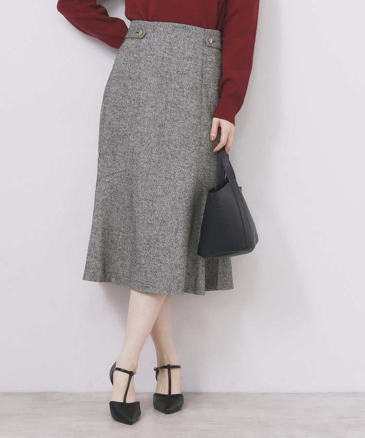 【インデックス/INDEX】のマーメイドフレアスカート【洗濯機OK/防シワ】 人気、トレンドファッション・服の通販 founy(ファニー) 　ファッション　Fashion　レディースファッション　Fashion for Women　スカート　Skirts　Aライン・フレアスカート　A-Line & Flared Skirts　スタイリッシュ　Stylish, Fashionable　スマート　Smart, Elegant　チェック　Check, Plaid, Tartan　ツイード／ツィード　Choker, Choker Necklace　トレンド　Trend, Trending Now　フェミニン　Feminine, Girly　フレア　Flare, Flared　ポケット　Pocket, Pocket Detail　無地　Plain, Solid Color　エレガント 上品　Elegant　 other-1|ID: prp329100004775799 ipo3291000000034621030