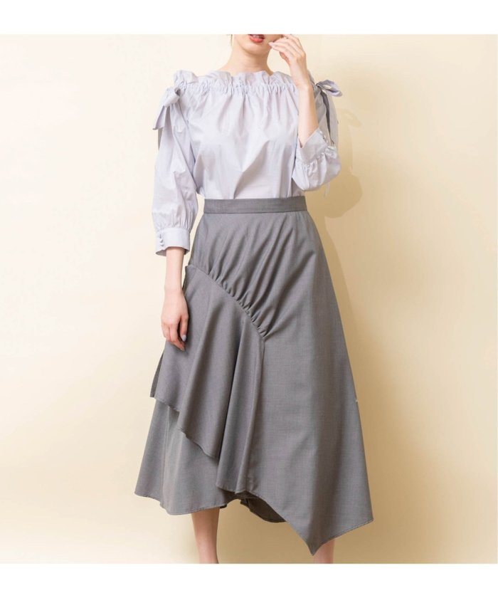 【ノエラ/Noela】のギャザーデザインスカート インテリア・キッズ・メンズ・レディースファッション・服の通販 founy(ファニー) https://founy.com/ ファッション Fashion レディースファッション Fashion for Women スカート Skirts イレヘム Irregular Hemline ギャザー Gathered, Ruffled ストライプ Stripe, Striped Pattern トレンド Trend, Trending Now フロント Front, Front Design ポケット Pocket, Pocket Detail 無地 Plain, Solid Color |ID: prp329100004775802 ipo3291000000034621063