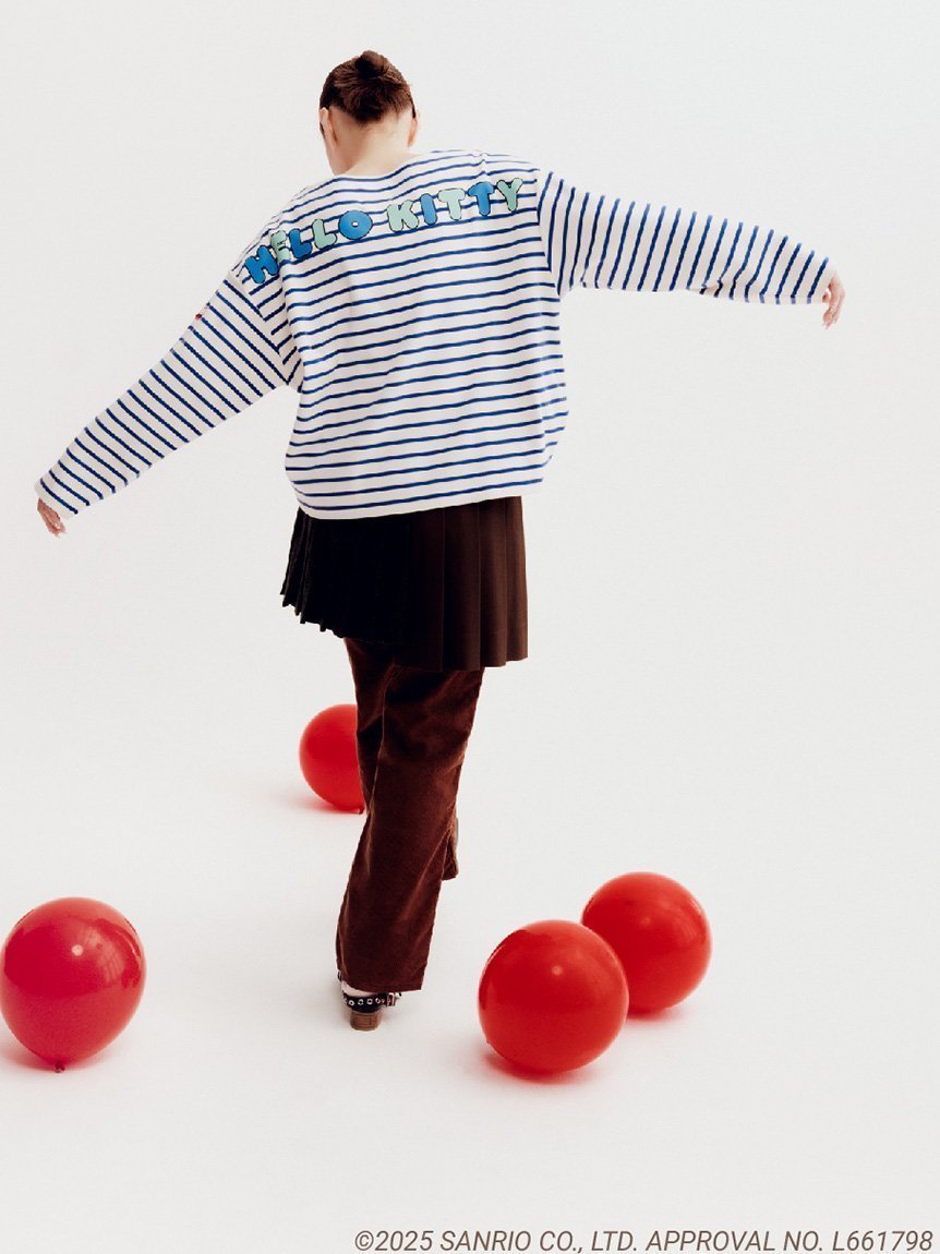 【ファーファー/FURFUR】のHELLO KITTYボーダーカットソー インテリア・キッズ・メンズ・レディースファッション・服の通販 founy(ファニー) 　ファッション　Fashion　レディースファッション　Fashion for Women　トップス・カットソー　Cut & Sew Tops　カットソー・ベーシックTシャツ　Cut-and-Sewn Tops / Stretch Tees & Basics　スマート　Smart, Elegant　フェミニン　Feminine, Girly　プリント　Print, Printed Pattern　ワンポイント　One Point, Statement Accent　WHT[001]|ID: prp329100004775880 ipo3291000000034732555