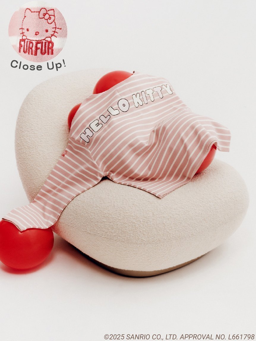 【ファーファー/FURFUR】のHELLO KITTYボーダーカットソー インテリア・キッズ・メンズ・レディースファッション・服の通販 founy(ファニー) 　ファッション　Fashion　レディースファッション　Fashion for Women　トップス・カットソー　Cut & Sew Tops　カットソー・ベーシックTシャツ　Cut-and-Sewn Tops / Stretch Tees & Basics　スマート　Smart, Elegant　フェミニン　Feminine, Girly　プリント　Print, Printed Pattern　ワンポイント　One Point, Statement Accent　PNK[066]|ID: prp329100004775880 ipo3291000000034732557