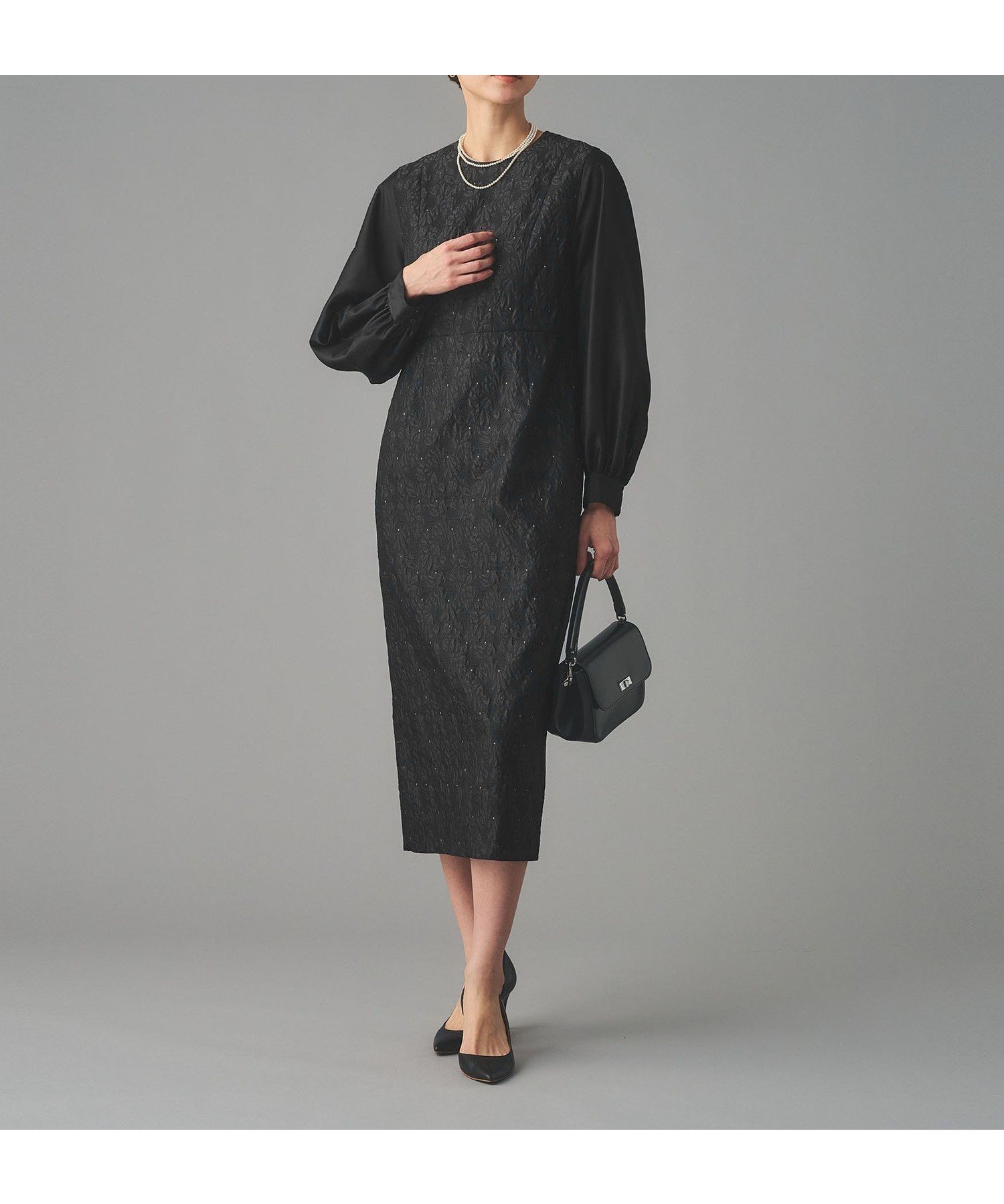 【ユナイテッドアローズ/UNITED ARROWS】のGISHA 2トーン ジャガード ワンピース インテリア・キッズ・メンズ・レディースファッション・服の通販 founy(ファニー) 　ファッション　Fashion　レディースファッション　Fashion for Women　ワンピース　Dresses　切替　Switching, Contrast Panel　ジャケット　Jacket, Outerwear　ドット　Polka Dot, Dot Pattern　ベスト　Vest, Waistcoat　別注　Limited Edition, Custom Order　DK.GRAY|ID: prp329100004775898 ipo3291000000035161898