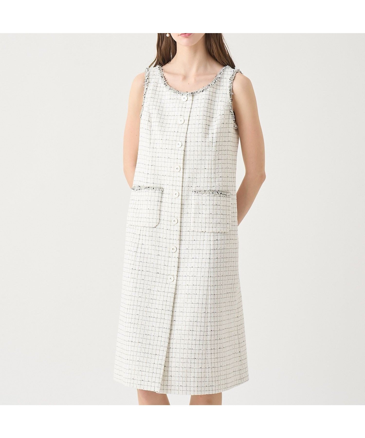 【アナイ/ANAYI】の【Eternal Line 2026】プレイドツイードジレ ワンピース インテリア・キッズ・メンズ・レディースファッション・服の通販 founy(ファニー) ファッション Fashion レディースファッション Fashion for Women アウター Coat / Outerwear Collection インナー Innerwear ジャケット Jacket, Outerwear スマート Smart, Elegant チェック Check, Plaid, Tartan ツイード Twill, Twill Weave ノースリーブ Sleeveless, No-Sleeve パール Pearl, Pearl Accent 冬 Winter / This Winter 再入荷 Restock / Back in Stock white|ID: prp329100004775901 ipo3291000000034801989