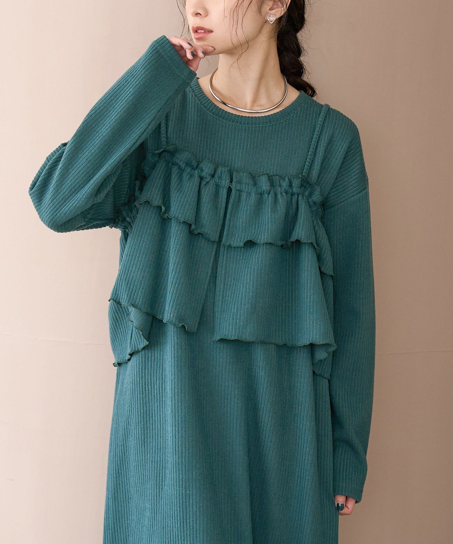 【コーエン/COEN】の【セットアイテム】起毛リブキャミセットワンピース インテリア・キッズ・メンズ・レディースファッション・服の通販 founy(ファニー) 　ファッション　Fashion　レディースファッション　Fashion for Women　ワンピース　Dresses　春　Spring　キャミソール　Camisole, Spaghetti Strap Top　スウェット / スエット　Sweatshirt, Sweatwear　人気　Popular, Best Seller　長袖　Long Sleeve, Full Sleeve　バランス　Balance, Style Balance　ポケット　Pocket, Pocket Detail　冬　Winter / This Winter　S/S・春夏　SS, Spring/Summer, Warm Season　おすすめ　Recommended / Our Picks　夏　Summer　DK.GREEN|ID: prp329100004775914 ipo3291000000034621855