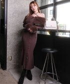 【リップサービス/LIP SERVICE】のLIP SERVICE/ファーオフショルボタンニットワンピース ブラウン|ID: prp329100004775920 ipo3291000000035127152