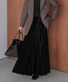 【ラジュール/Lajour】のタックプリーツベロアスカート ブラック|ID: prp329100004775927 ipo3291000000034622010