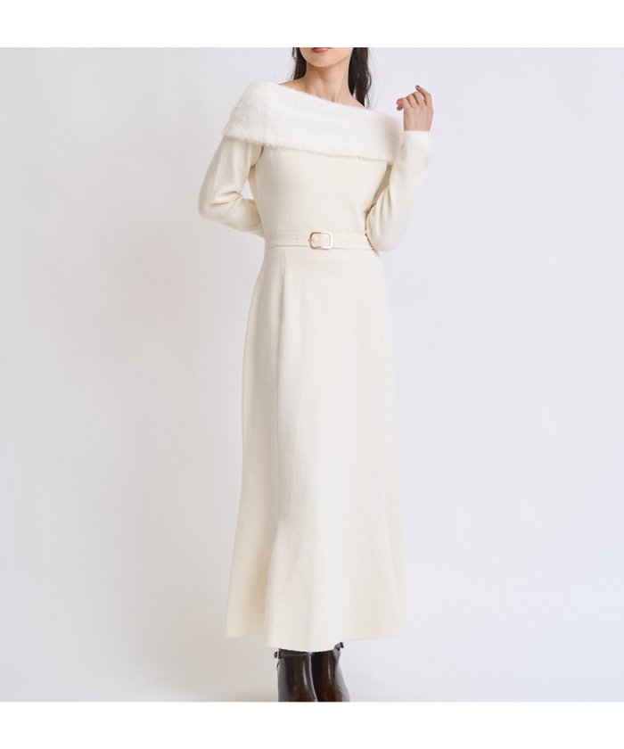 【ノエラ/Noela】のフェザートリム配色ドッキングワンピース インテリア・キッズ・メンズ・レディースファッション・服の通販 founy(ファニー) https://founy.com/ ファッション Fashion レディースファッション Fashion for Women ワンピース Dresses おすすめ Recommended / Our Picks クリスマス X'mas Christmas / X'mas ドッキング Docking, Mixed Material フェザー Feather, Feather Detail フレア Flare, Flared ポケット Pocket, Pocket Detail 冬 Winter / This Winter |ID: prp329100004775949 ipo3291000000034622139