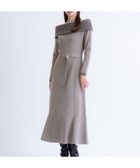 【ノエラ/Noela】のフェザートリム配色ドッキングワンピース モカ|ID: prp329100004775949 ipo3291000000034622146