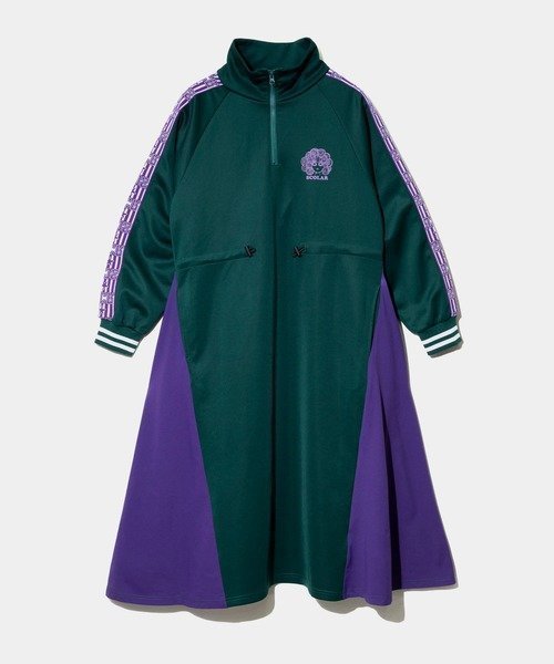 【ゴースローキャラバン/go slow caravan】のScoLar/スカラー ニットテープ使いジャージOP (WOMENS) インテリア・キッズ・メンズ・レディースファッション・服の通販 founy(ファニー) 　ファッション　Fashion　レディースファッション　Fashion for Women　トップス・カットソー　Cut & Sew Tops　ニット　Knit Tops & Sweaters　おすすめ　Recommended / Our Picks　カラフル　Colorful Design　シューズ　Shoes, Footwear　ドローコード　Drawcord, Drawstring Cord　ハイネック　High Neck, Mock Neck　プリント　Print, Printed Pattern　レギンス　Leggings, Stretch Pants　ワンポイント　One Point, Statement Accent　グリーン|ID: prp329100004775964 ipo3291000000034951302