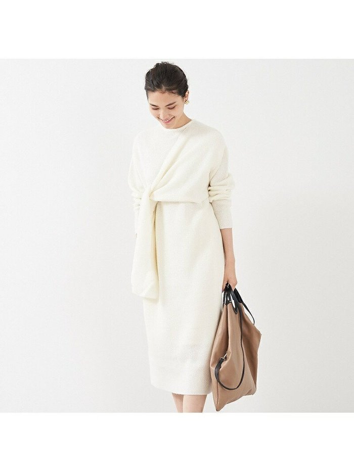 【カリテ/qualite】のブークレーリブニットワンピース インテリア・キッズ・メンズ・レディースファッション・服の通販 founy(ファニー) https://founy.com/ ファッション Fashion レディースファッション Fashion for Women ワンピース Dresses ニットワンピース Knit Dresses カーディガン Cardigan, Knitwear シューズ Shoes, Footwear トレンド Trend, Trending Now フロント Front, Front Design ボックス Boxy, Box Shape 春 Spring |ID: prp329100004775985 ipo3291000000034622366