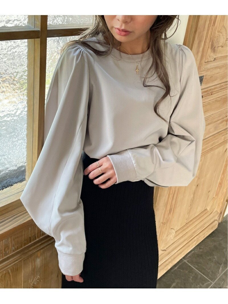 【ジュノア/JUNOAH】のパフスリーブボリューム長袖ブラウス インテリア・キッズ・メンズ・レディースファッション・服の通販 founy(ファニー) 　ファッション　Fashion　レディースファッション　Fashion for Women　トップス・カットソー　Cut & Sew Tops　シャツ・ブラウス・オフィスカジュアル　Elegant Blouses & Button-Ups　長袖　Long Sleeve, Full Sleeve　グレー|ID: prp329100004775987 ipo3291000000034622379