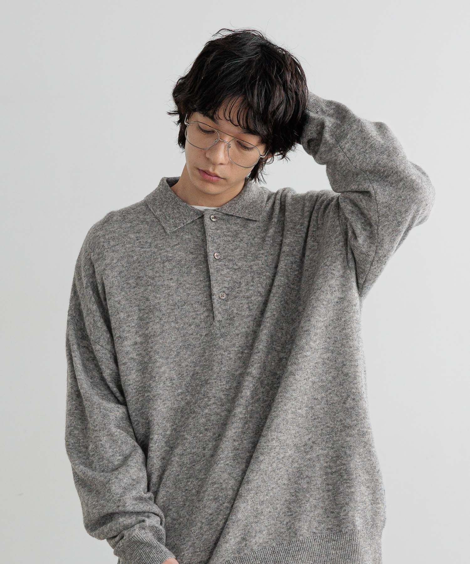 【ローリーズファーム/LOWRYS FARM】の【LFM】ハイゲージニットポロ インテリア・キッズ・メンズ・レディースファッション・服の通販 founy(ファニー) 　ファッション　Fashion　レディースファッション　Fashion for Women　トップス・カットソー　Cut & Sew Tops　ニット　Knit Tops & Sweaters　おすすめ　Recommended / Our Picks　インナー　Innerwear　シンプル　Simple, Minimal　ボトム　Bottoms, Lower Wear　ポロシャツ　Polo Shirt, Collared Tee　リラックス　Relax, Relaxed Fit　エレガント 上品　Elegant　グレー15|ID: prp329100004776017 ipo3291000000034622841