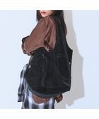 【ジーナシス/JEANASiS】のステッチフェイクスエードトート ブラック|ID: prp329100004776023 ipo3291000000034622903