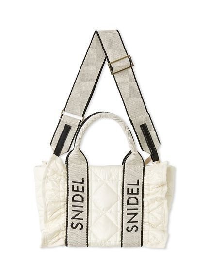 【スナイデル/SNIDEL】のフリルキルティングロゴバッグ 人気、トレンドファッション・服の通販 founy(ファニー) 　ファッション　Fashion　レディースファッション　Fashion for Women　バッグ　Bags　キルティング　Quilted, Quilting　軽量　Lightweight, Ultra Light　シンプル　Simple, Minimal　スポーティ　Sporty, Casual Athletic　スマート　Smart, Elegant　ツイード　Twill, Twill Weave　定番　Standard, Basic Item　手帳　Planner, Notebook　人気　Popular, Best Seller　ポケット　Pocket, Pocket Detail　ポーチ　Pouch, Small Case　ラップ　Wrap, Wrap Design　おすすめ　Recommended / Our Picks　 other-1|ID: prp329100004776032 ipo3291000000034622996