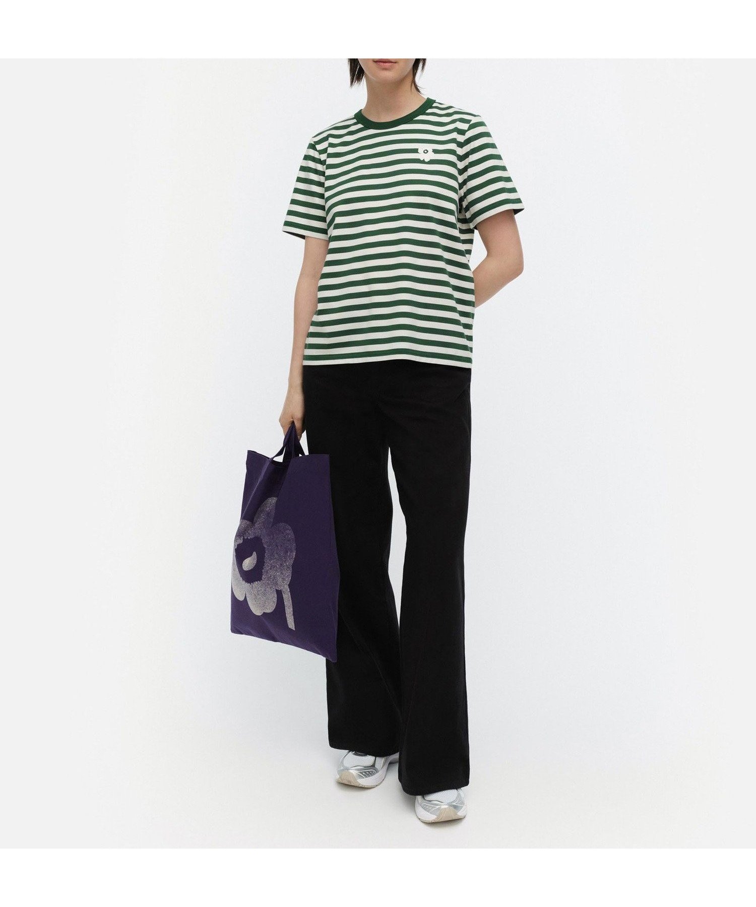 【マリメッコ/marimekko】のTasaraita Unikko Tシャツ 人気、トレンドファッション・服の通販 founy(ファニー) 　ファッション　Fashion　レディースファッション　Fashion for Women　トップス・カットソー　Cut & Sew Tops　シャツ・ブラウス・オフィスカジュアル　Elegant Blouses & Button-Ups　ロングTシャツ・Tシャツ　Longline T-Shirts & Tees　スタイリッシュ　Stylish, Fashionable　フラワー　Flower, Floral　ボーダー　Border, Stripe　モダン　Modern, Contemporary　モチーフ　Motif, Design Theme　ワンポイント　One Point, Statement Accent　半袖　Short Sleeve, Half Sleeve　 other-1|ID: prp329100004776037 ipo3291000000034623058