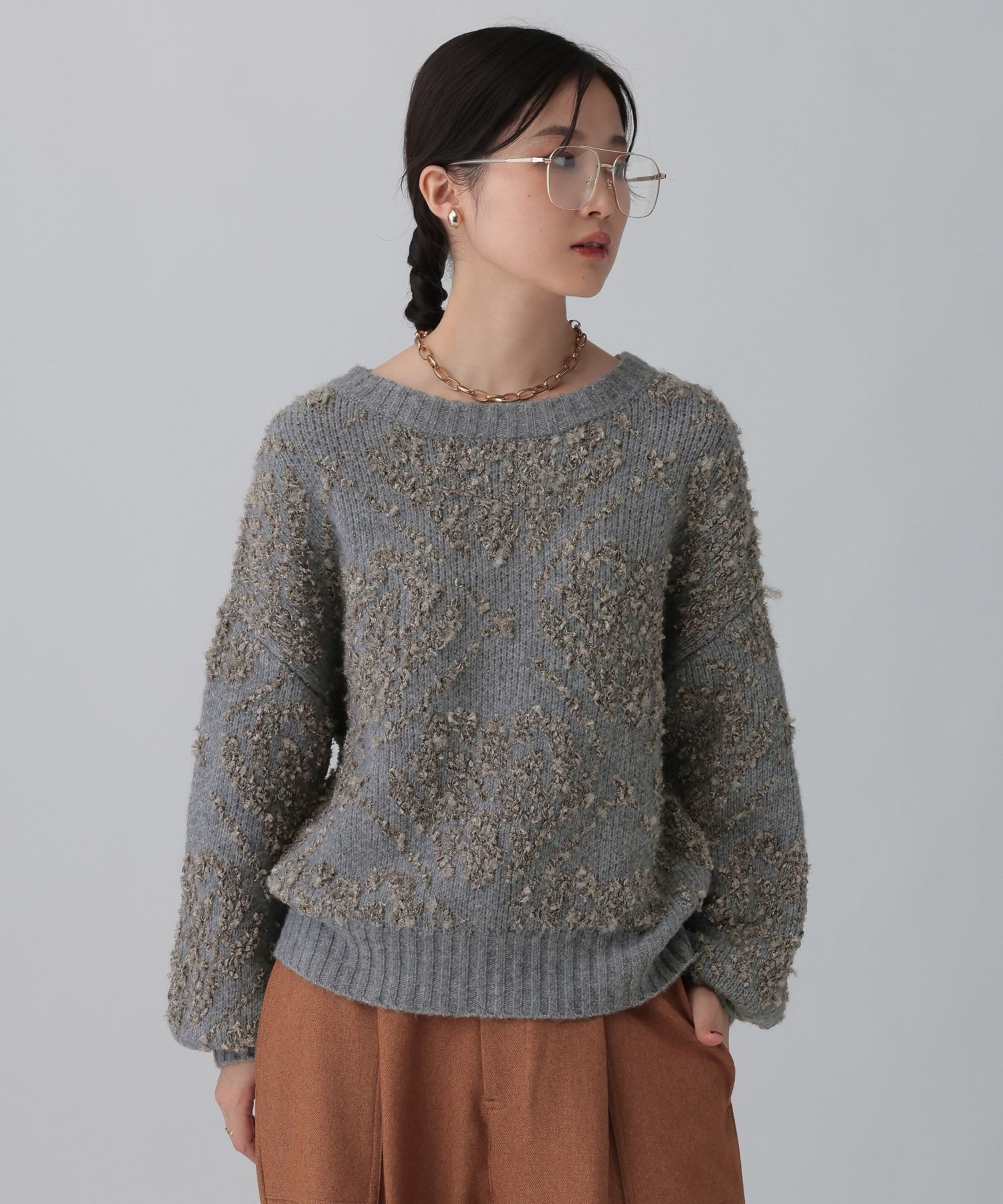 【レプシィム ローリーズファーム/LEPSIM LOWRYS FARM】の3.5ゲージペルシャ柄プルオーバー インテリア・キッズ・メンズ・レディースファッション・服の通販 founy(ファニー) 　ファッション　Fashion　レディースファッション　Fashion for Women　トップス・カットソー　Cut & Sew Tops　カジュアルプルオーバー・ニットトップス　Pullovers & Knit Tops / Casual Pullovers　おすすめ　Recommended / Our Picks　ヴィンテージ　Vintage Style　グレー15|ID: prp329100004776039 ipo3291000000034927373