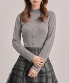 【セゾンドパピヨン/SAISON DE PAPILLON】のビスチェ風リブ編みニットトップス グレー|ID: prp329100004776063 ipo3291000000034623360