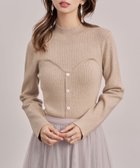 【セゾンドパピヨン/SAISON DE PAPILLON】のビスチェ風リブ編みニットトップス ベージュ|ID: prp329100004776063 ipo3291000000034623361